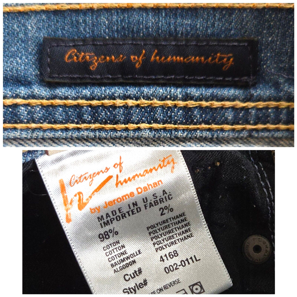 Citizens Of Humanity Jeans Womens 27 Low Rise Flare Distressed Denim Grunge Y2K - Picture 13 of 14